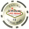Fichas de póker "WELCOME LAS VEGAS 1" - en ABS con inserto metálico - rollo de 25 fichas - 11,5 g