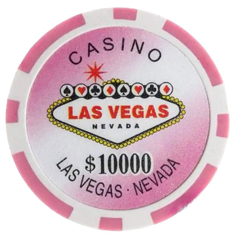 Jetons de poker "WELCOME LAS VEGAS 10000" - en ABS avec insert métallique – rouleau de 25 jetons  – 11,5 g