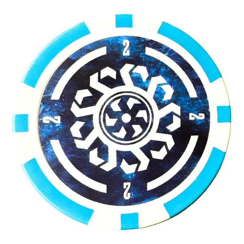 Poker chips "CELTIK 2" - 12g - made of ABS with metal insert - sold in rolls of 25 chips.