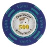 Ficha de poker "CHIPS PALACE 500" - em composto de argila com inserção de metal - 14g - à venda individualmente.