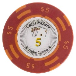 Fiche da poker "CHIPS PALACE 5" - in composito di argilla con inserto metallico - 14g - in vendita singolarmente.