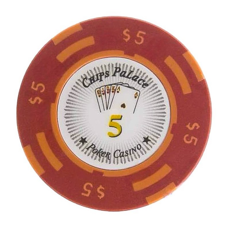 "CHIPS PALACE 5" poker chip - made of clay composite with metal insert - 14g - sold individually