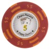 Ficha de pôquer "CHIPS PALACE 5" - em argila com inserção de metal - 14g - à venda individualmente.