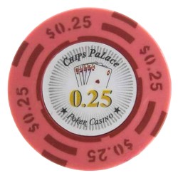 Gettone da poker "CHIPS PALACE 0.25" - in composito d'argilla con inserto in metallo - 14g - in vendita singolarmente