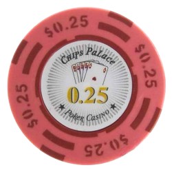 Pokerfiches "CHIPS PALACE 0.25" - in clay composite met metalen inleg - 14g - te koop per stuk