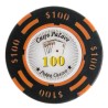 Poker chip "CHIPS PALACE 100" - made of clay composite with metal insert - weighs 14g - sold individually.