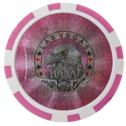 Jetons de poker "LASER EAGLE 1000 ROSE" - en ABS avec insert métallique – rouleau de 25 jetons  – 11,5 g