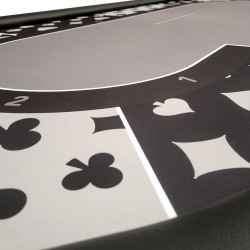 "BLACK" Tournament Poker Table - Foldable legs - Dealer position - 10 players