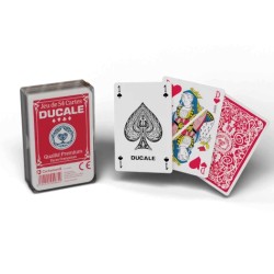 DUCALE "JEU DE 54 CARTES" ROUGE - FACES FRANCAISES