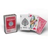 copy of Modiano "CRISTALLO RED" - 55 cards deck 100% plastic - poker size - 4 jumbo indexes.