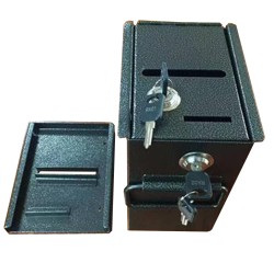 Double Closing Drop Box - for casino table - made of metal