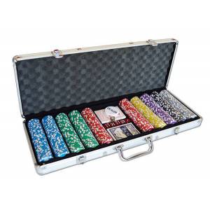 Mallette de 500 jetons de poker WELCOME LAS VEGAS – en plastique ABS  11,5g – livré avec 2 jeux de cartes et accessoires