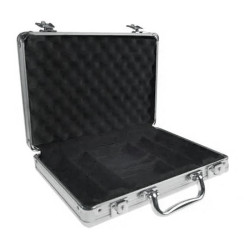 "ALU 200" storage case for 200 poker chips - aluminum imitation - Plastic bottom.
