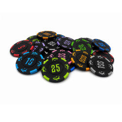 Roll of 25 poker chips "KILLER SHARK 1" - in clay composite with metal insert - 14g