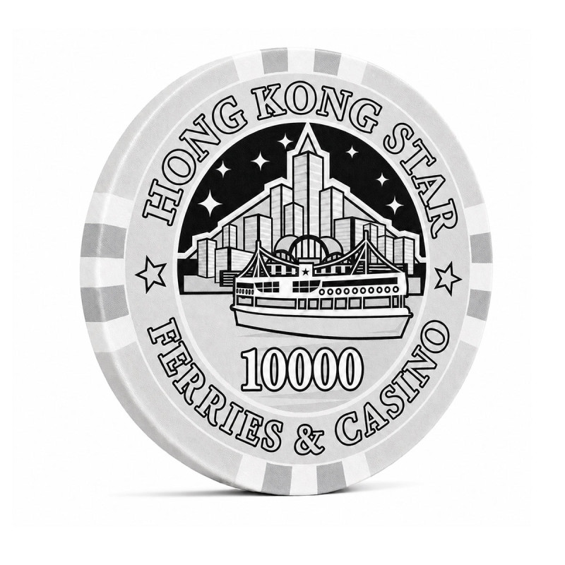 Gettone da poker "HONG KONG STAR 10000" - in ceramica - 10g.
