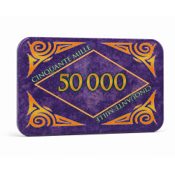 Plaque de poker "MARBRE 50000" – en céramique – 8,5x5,2 cm