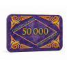 Placa de póker "MÁRMOL 50000" - de cerámica - 8,5x5,2 cm.