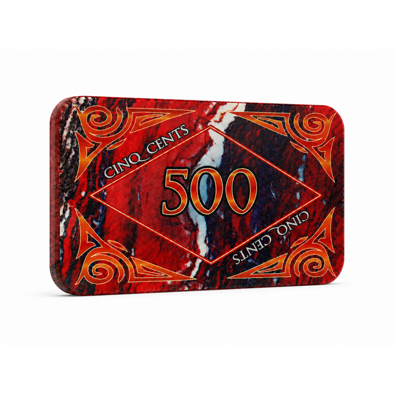 Tabliczka do pokera "MARMUR 500" - ceramiczna - 8,5x5,2 cm