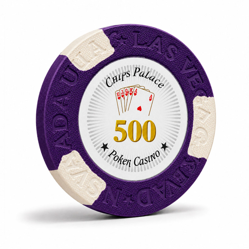 Poker chip "LAS VEGAS 500" - in clay composite with metal insert - 14g - sold individually