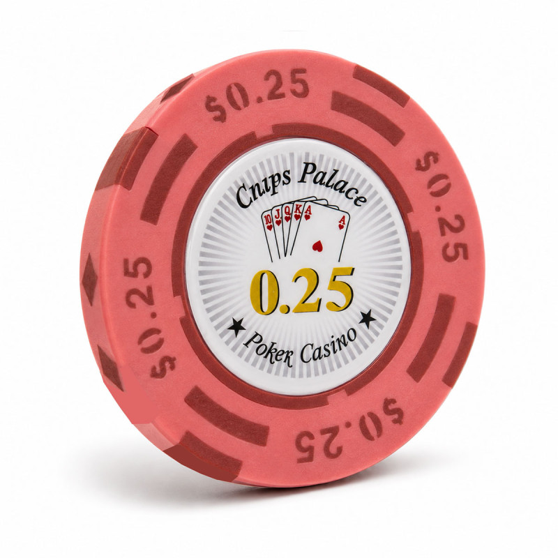 Pokermarker "CHIPS PALACE 0.25" - i lera-komposit med metallinsats - 14g - till salu styckvis