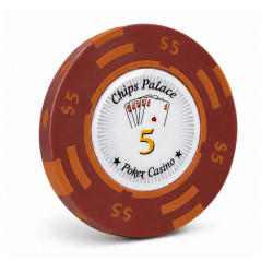 Jeton de poker "CHIPS PALACE 5" – en clay composite avec insert métal – 14g – en vente à l'unité