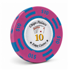 Jeton de poker "CHIPS PALACE 10" – en clay composite avec insert métal – 14g – en vente à l'unité