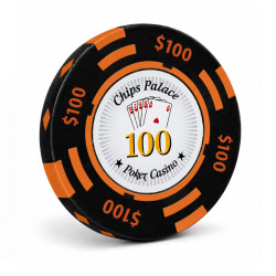 Jeton de poker "CHIPS PALACE 100" – en clay composite avec insert métal – 14g – en vente à l'unité