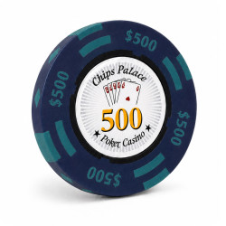 Jeton de poker "CHIPS PALACE 500" – en clay composite avec insert métal – 14g – en vente à l'unité