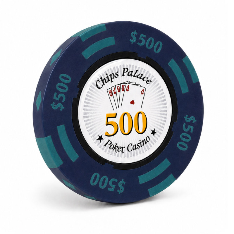 "Poker chip "CHIPS PALACE 500" - made of clay composite with metal insert - 14g - sold individually"