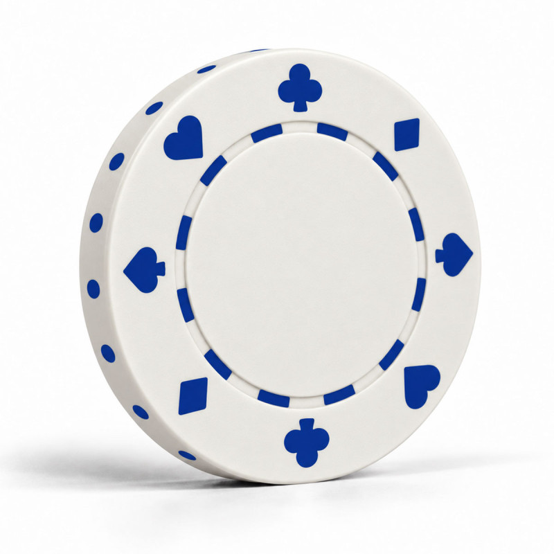 "SUITED WHITE" poker chips - made of ABS with metal insert - 25 chip roll - 11.5 g