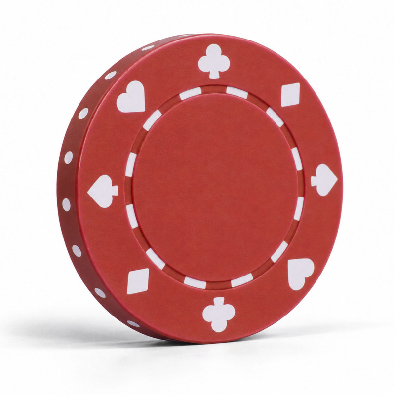 "SUITED ROUGE" poker chips - ABS with metal insert - roll of 25 chips - 11.5 g