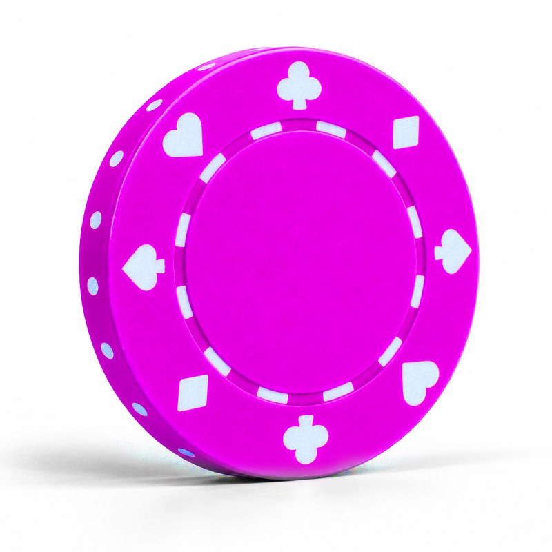"SUITED FUSHIA" poker chips - ABS with metal insert - 25-chip roll - 11.5g