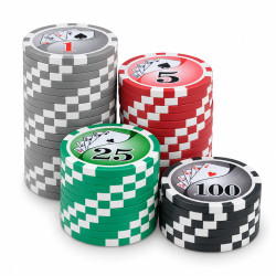Walizka z 300 żetonami do pokera "YING YANG" - z tworzywa sztucznego ABS, wkładką metalową - dostarczana z 2 taliami kart i akce