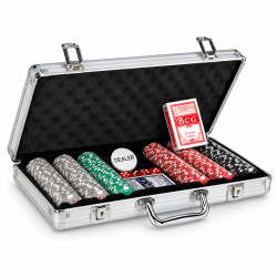 Maletín de 300 fichas de poker "YING YANG" - de plástico ABS, con inserto metálico - viene con 2 barajas de cartas y accesorios.