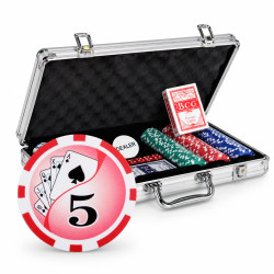 Mallette de 300 jetons de poker "YING YANG" – en plastique ABS, insert métallique – livré avec 2 jeux de cartes et accessoires