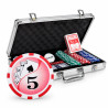 Maletín de 300 fichas de poker "YING YANG" - de plástico ABS, con inserto metálico - viene con 2 barajas de cartas y accesorios.
