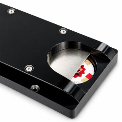 Marble exchange for poker table - with sliding door - in stainless steel.