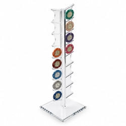 Presentation tower for 16 roulette chips - in plexiglass - 49.5cm