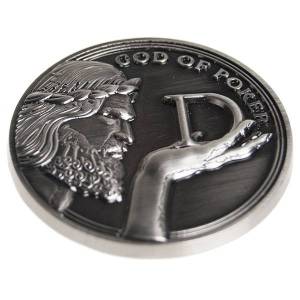 Card guard "GOD OF POKER" - 45mm - made of metal - LIMITED EDITION.