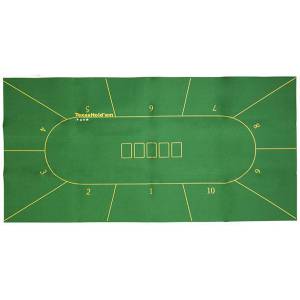 Tapis de poker Texas Hold'Em en feutrine – emplacement pour le flop - 180x90 cm