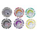 Valigetta da 500 fiches da poker "ROYAL FLUSH" - in plastica ABS da 11,5g - fornita con 2 mazzi di carte e accessori.