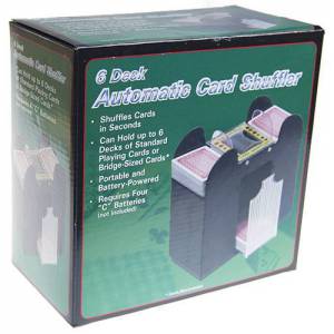 Automatic shuffler for 6 decks of cards - poker or bridge size