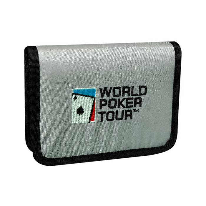 Pochette de rangement WPT pour 2 jeux de poker - 2 jeux de cartes WPT inclus