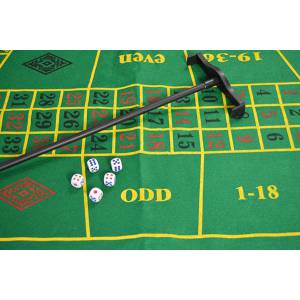 Set pour Roulette 0 et 00 - diamètre 40 cm – avec tapis, jetons jeux de cartes et billes