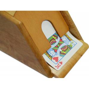 Sabot de luxo "WOOD" - em Madeira Natural - para 8 baralhos de cartas