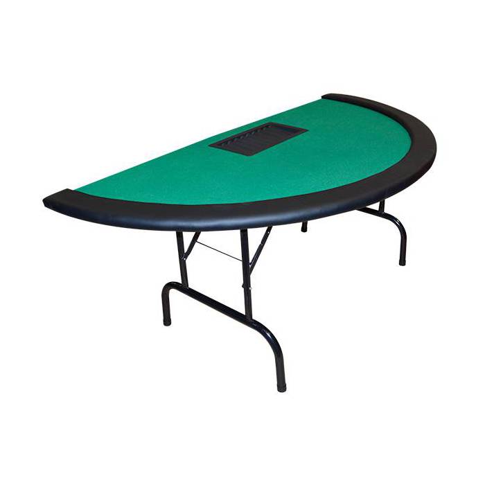 Table de poker NEVADA Black Jack unie pliante verte -  avec rack de rangement pour jeton