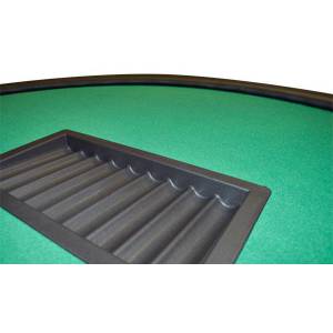 Black Jack table "ECO" - plain mat - folding legs - with chip storage rack.