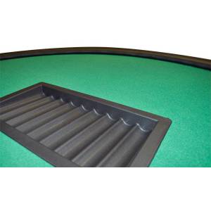 Mesa de Black Jack "ÉCO" - tapete liso - patas plegables - con estante de almacenamiento para fichas