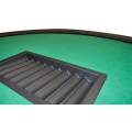 Black Jack table "ECO" - plain mat - folding legs - with chip storage rack.