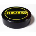 Bouton Dealer Noir et Jaune – 73x19mm – en acrylique